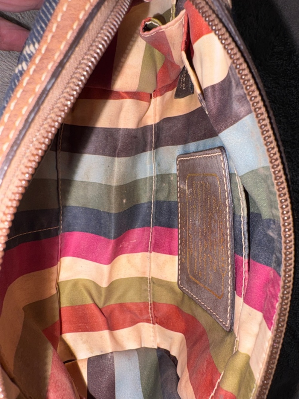 Coach Signature Canvas Cosmetic Bag in Blue and Tan - Picture 10 of 10